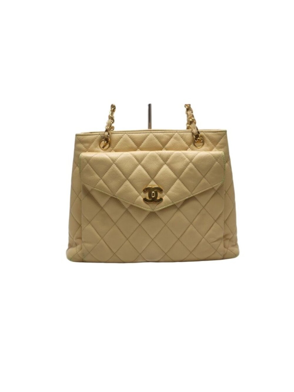 Chanel Stand Quilted Caviar Leather GD Che Handbag
